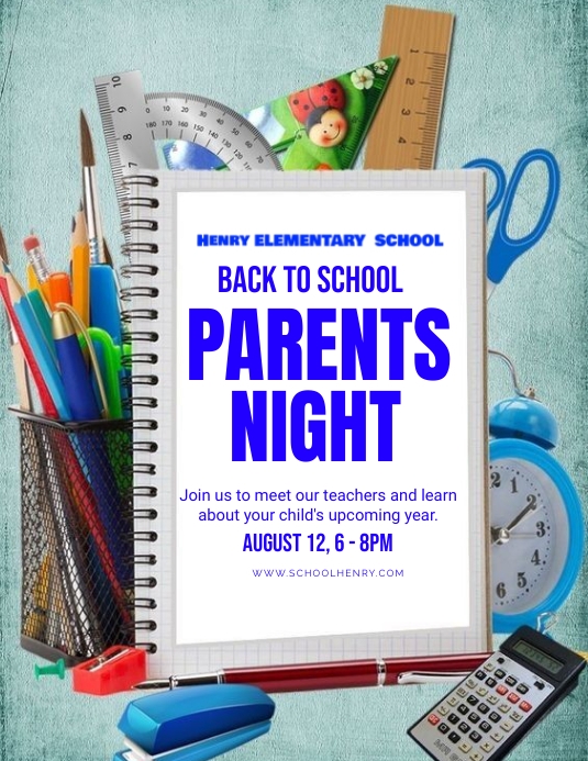Parents Night , parents meeting ,graduation a Flyer (US Letter) template