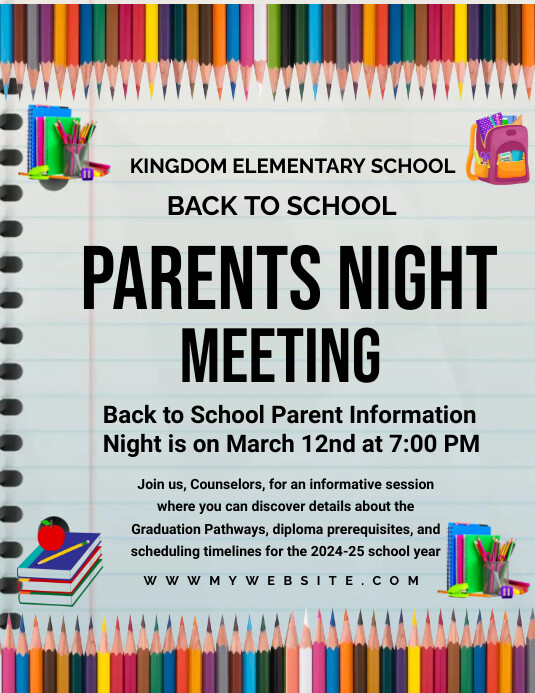 Parent Night Program Sample Parents Night flyer, parents meeting flyer Template | PosterMyWall