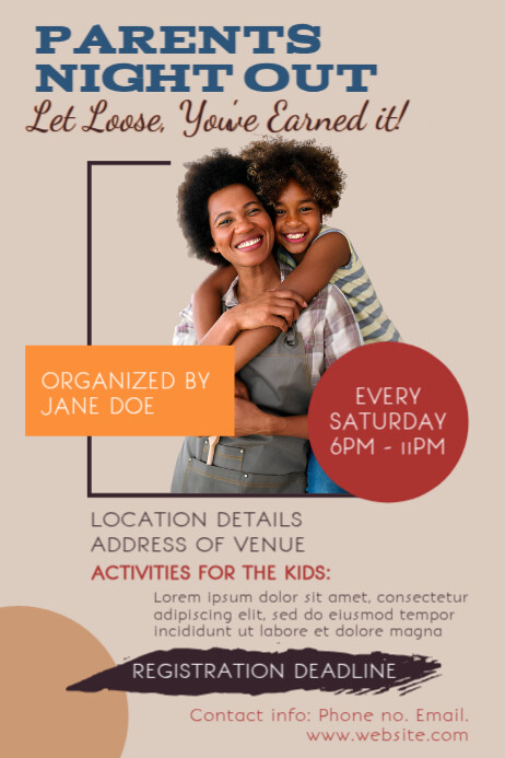 Copy of Parents Night Out 2024 Poster Template | PosterMyWall
