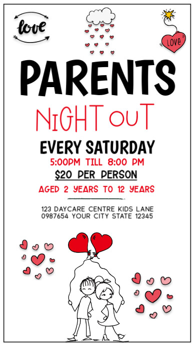 Parents Night Out Instagram Story Instagram-verhaal template