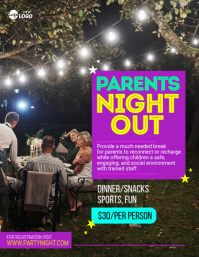 Parents Night Out Offer Flyer Рекламная листовка (US Letter) template