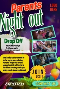 Parents Night out Poster Affiche template