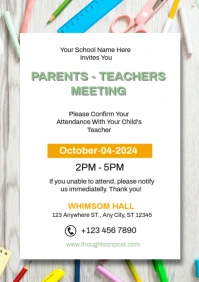 Parents Teacher Meeting A5 Template Design.