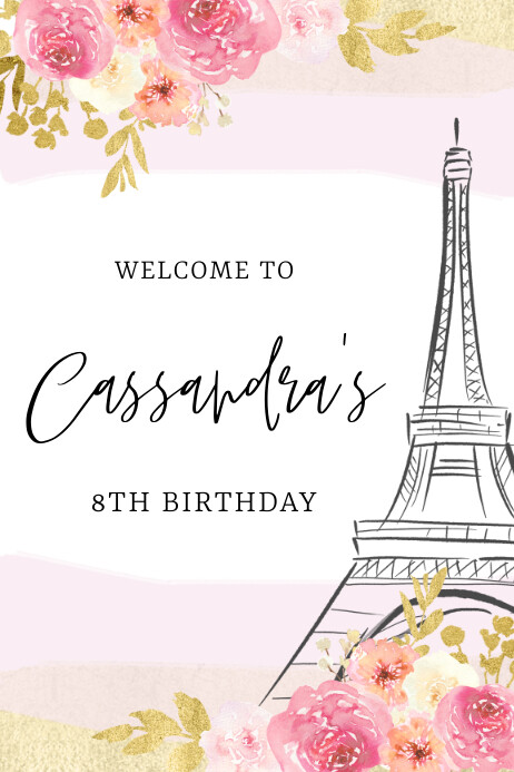 Paris Birthday Template PosterMyWall