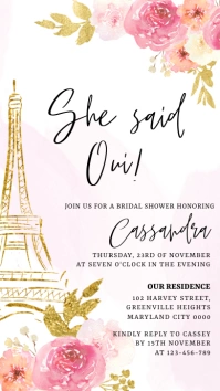 Paris Bridal Shower Instagram Story template