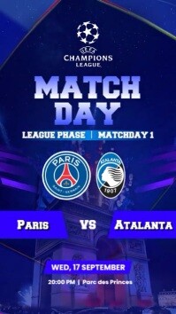 Blå Match Day Instagram Story Template