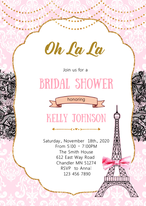 Paris Shower Party Invitation Template Postermywall