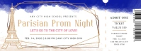 Paris Themed Prom Night Ticket Facebook Cover Photo template