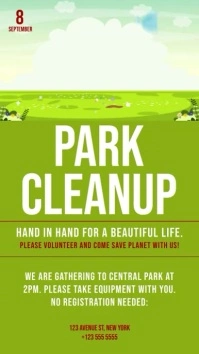 Park Cleanup Vertical Video Banner Template Digital Display (9:16)