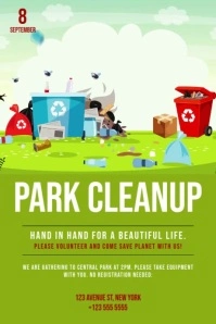 Park cleanup video event ad template Poster