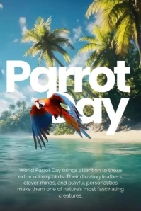 Parrot Day Poster template