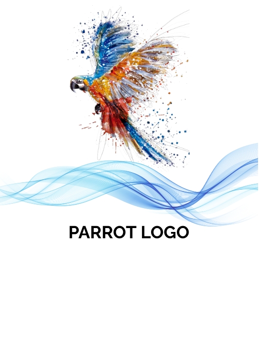 PARROT FLYER Løbeseddel (US Letter) template