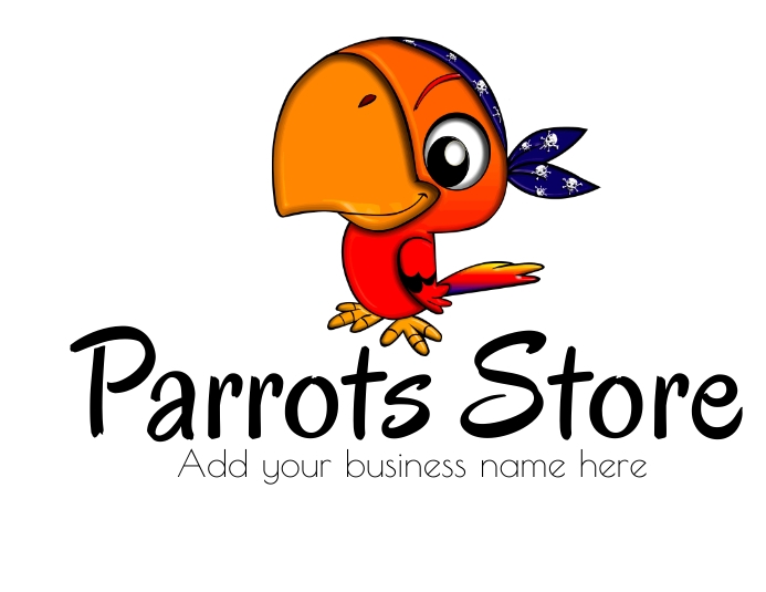 Parrot store logo / parrot logo / Bird logo Folder (US Letter) template