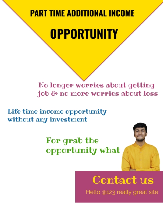 Part time income works flyer Template | PosterMyWall
