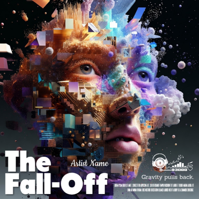 Plantilla de Particle Cloud Distorted Face Album Cover Template ...