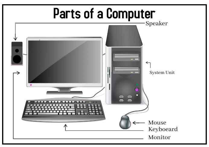 Parts of a Computer Worksheet for kids Templat | PosterMyWall