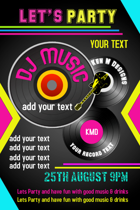 Party Dj Music Birthday Flyer Poster Template Postermywall