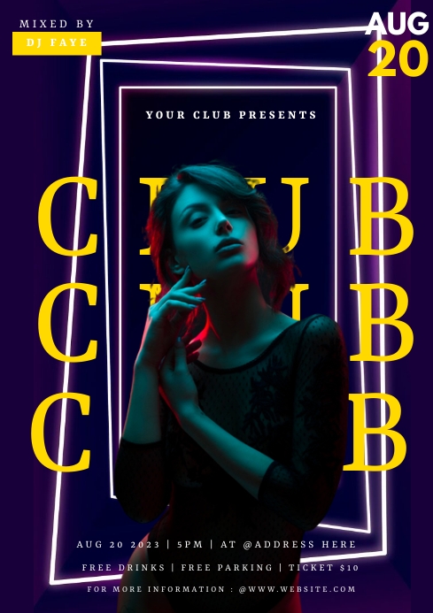 Poster Using Ade PARTY A2 AD.E Template | PosterMyWall