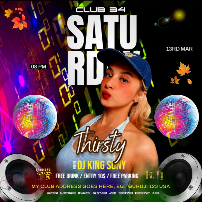 party ad template, Instagram Post