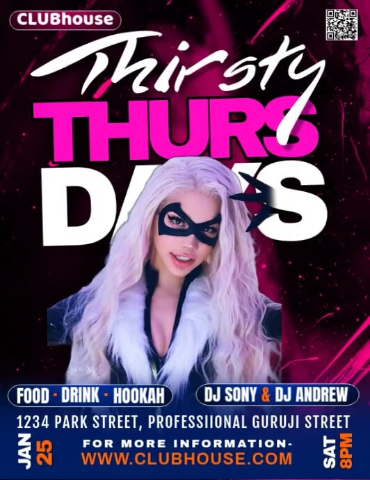 party animated poster, Flyer (US-Letter) template
