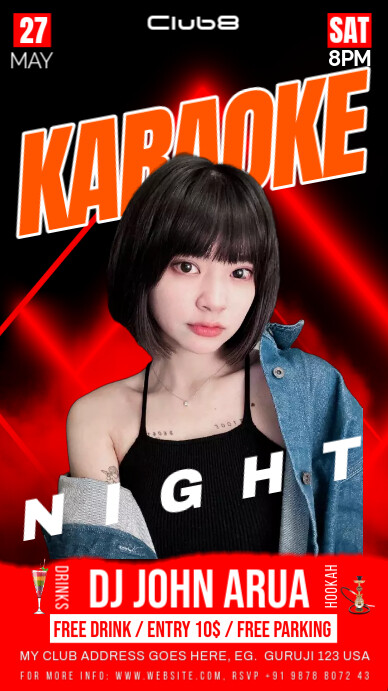 party animated poster, Instagram Story template