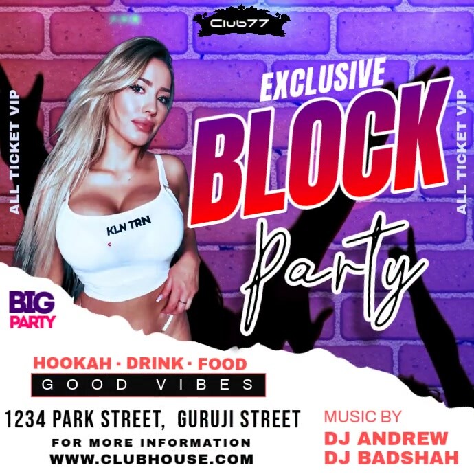 party animated poster, template