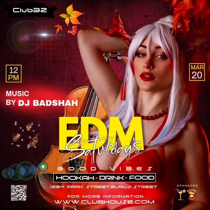 party animated poster, template