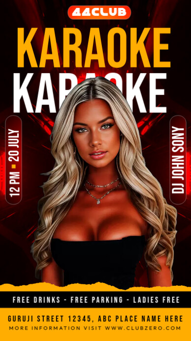 party animated poster, Instagram Story template
