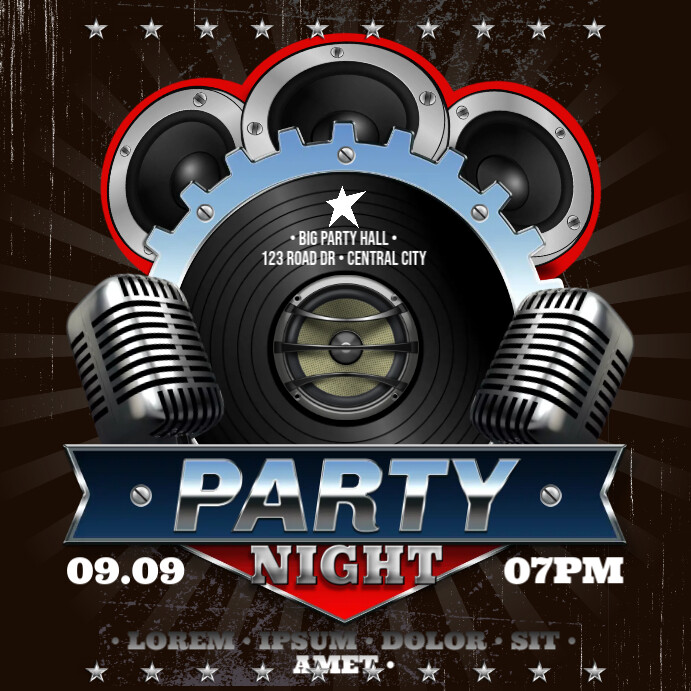 PARTY BANNER Instagram Post template
