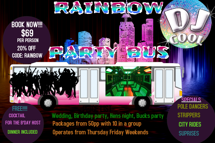 PARTY BUS Poster template