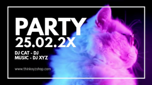 Party Cat Sunglasses Cool Fun Event Disco Ad Facebook-covervideo (16:9) template
