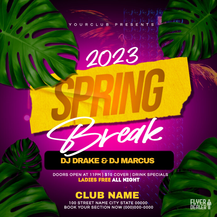 Party club flyer (3) Square (1:1) template