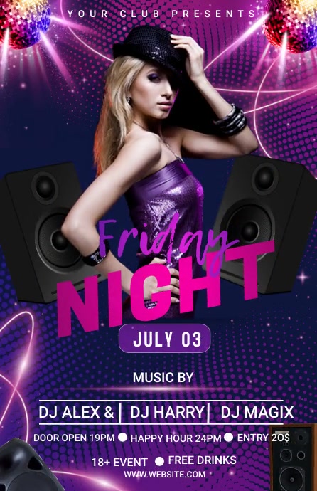 Party Полстраницы широкого формата template