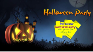 Zwart Halloween Party Digitalt display Template