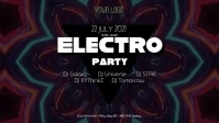 Party Electro GOA Electronic Music Sound Psychedelic Club Film w tle na Facebooka (16:9) template