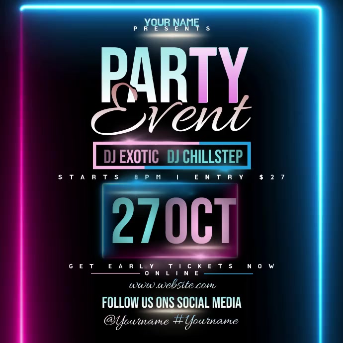 Event Advert Examples Copy of PARTY EVENT AD DESIGNT TEMPLATE | PosterMyWall
