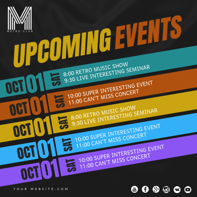 Party Event Schedule Template Instagram 帖子