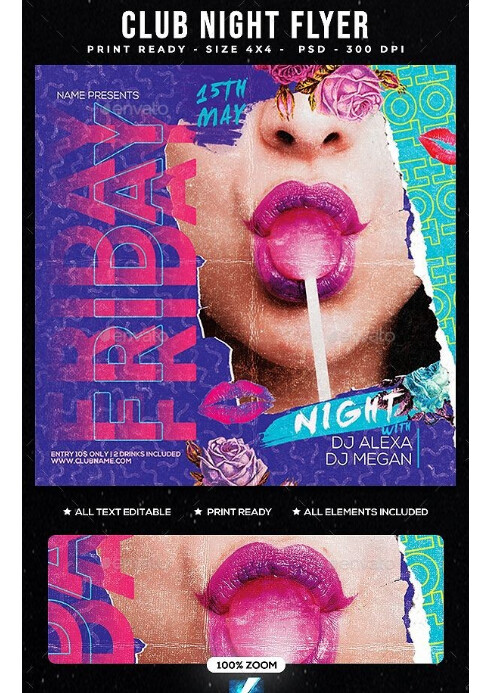 Party flayer A4 template