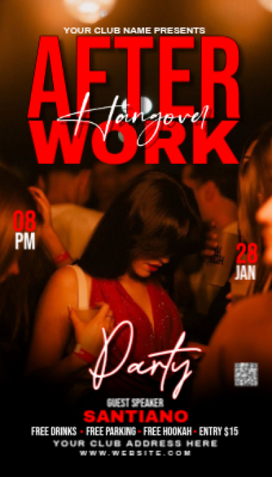 party flyer After Work Party Business Card Template | PosterMyWall