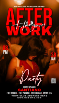 party flyer After Work Party Business Card Biglietto da visita template