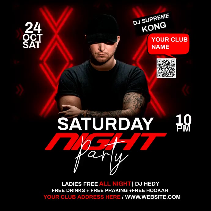 Party flyer Instagram na Post template