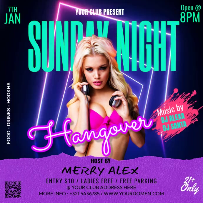 Party flyer Post Instagram template