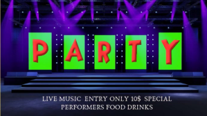 Purple Party flyer YouTube Thumbnail Template