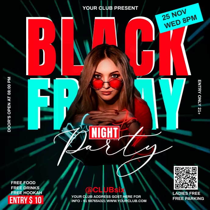 Party flyer Instagram Plasing template