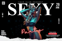 Noir Party flyer ป้าย Template
