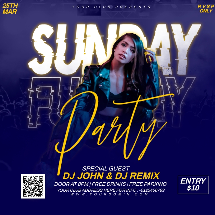 PARTY FLYER Publicação no Instagram template