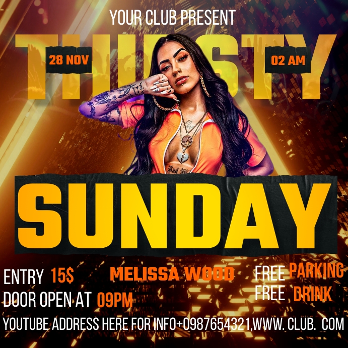 Party flyer Publicação no Instagram template