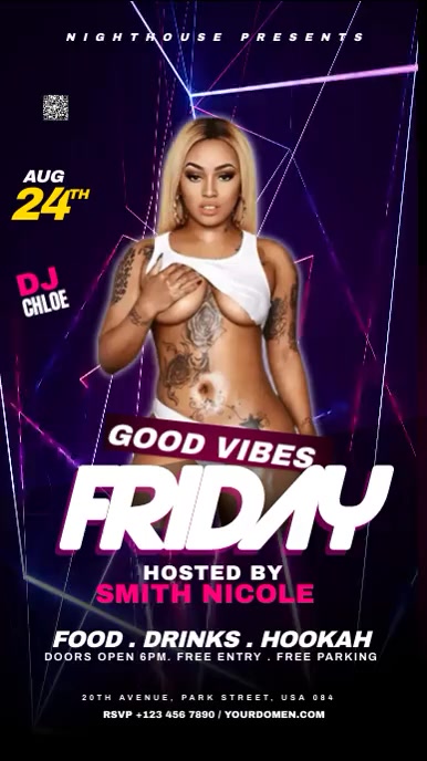 Party flyer Digital Display (9:16) template