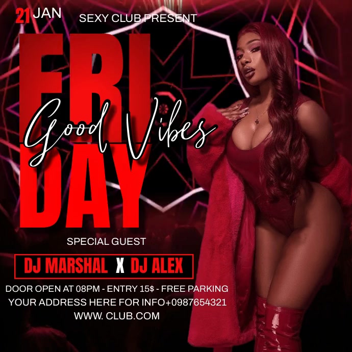 Party flyer Instagram Post template