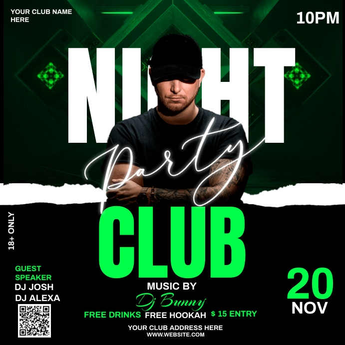 Party flyer Instagram Plasing template